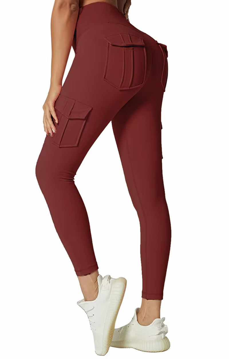 Sporty Workout Leggings Woman High Waist Pocket Stretchy Women'S Pants Cycling Running Pilates Yoga Clothing Fitness Tights