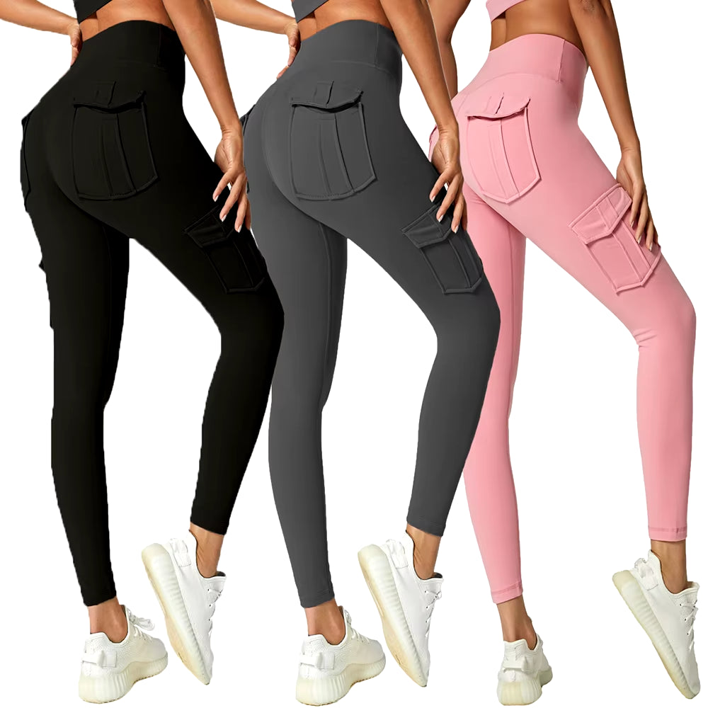 Sporty Workout Leggings Woman High Waist Pocket Stretchy Women'S Pants Cycling Running Pilates Yoga Clothing Fitness Tights
